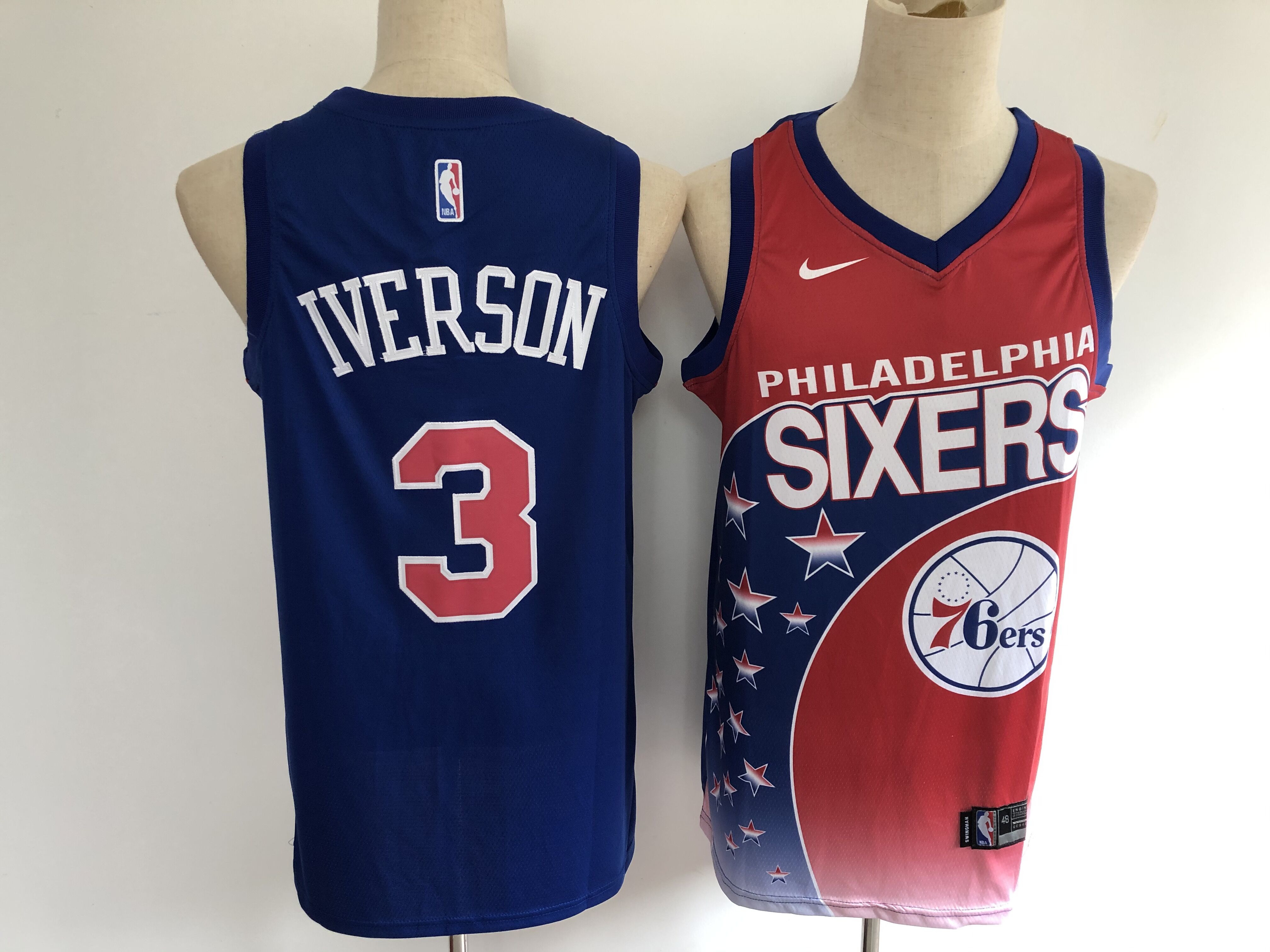 2020 Men Philadelphia 76ers #3 Iverson Blue Nike NBA Jersey